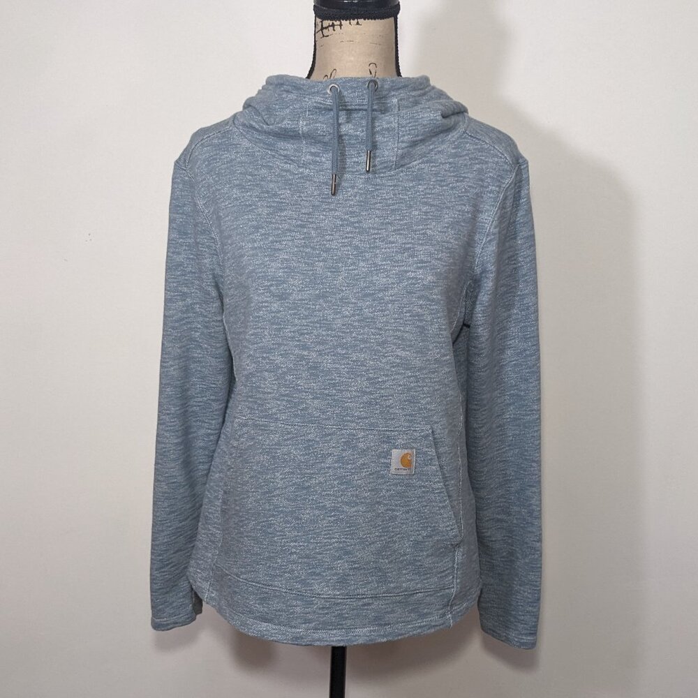 Carhartt Hoodie Pullover Sweatshirt Heather Blue Womens M Medium